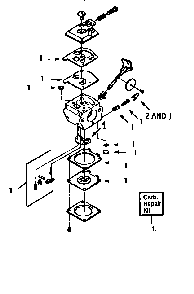 Carburetor assembly Diagram and Parts List for BARRACUDA SV30 Weed Eater Leaf Blower / Vacuum